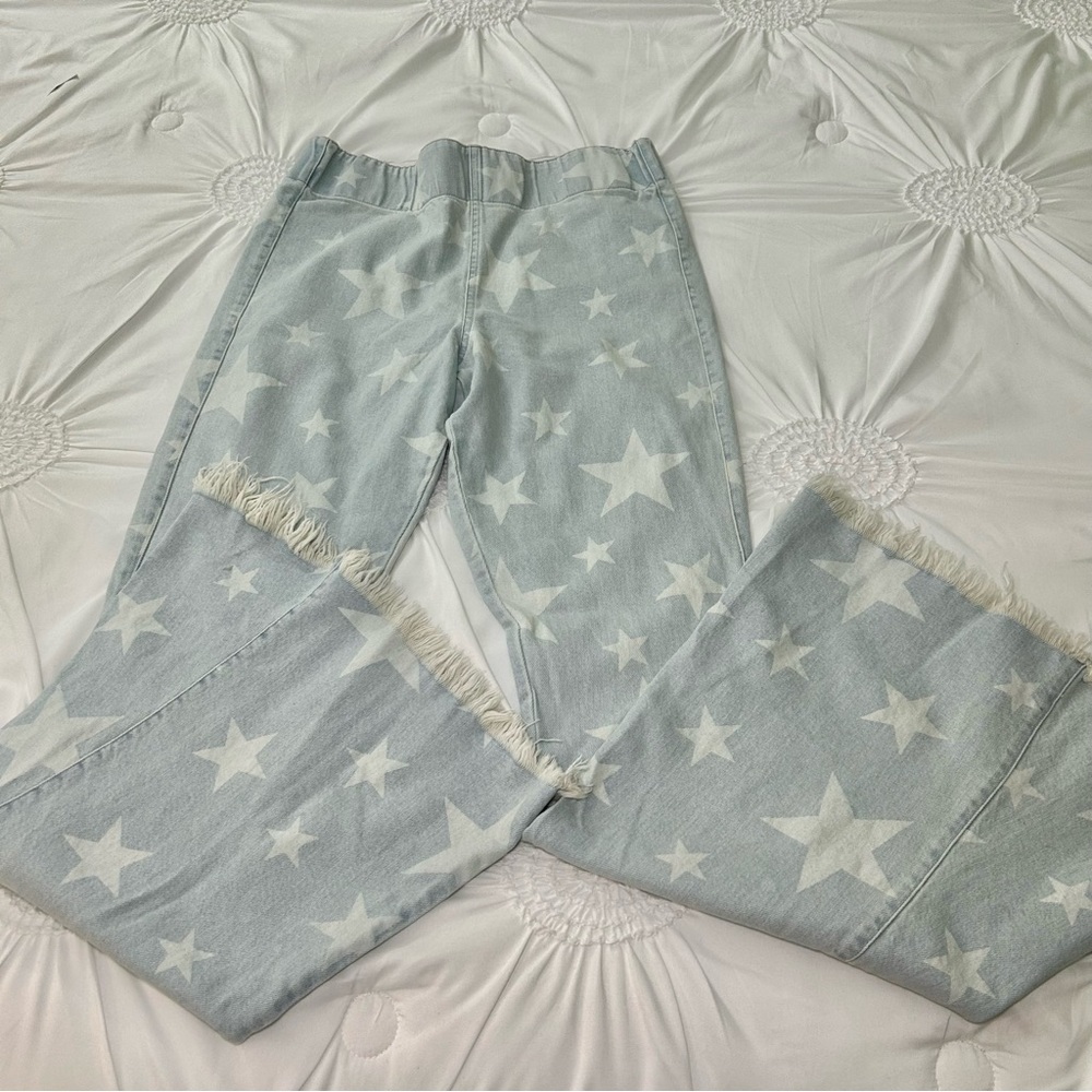 Show Me Your MuMu Berkeley Bell Bottoms You're A Star Flare Light Blue Jeans L - Picture 2 of 11